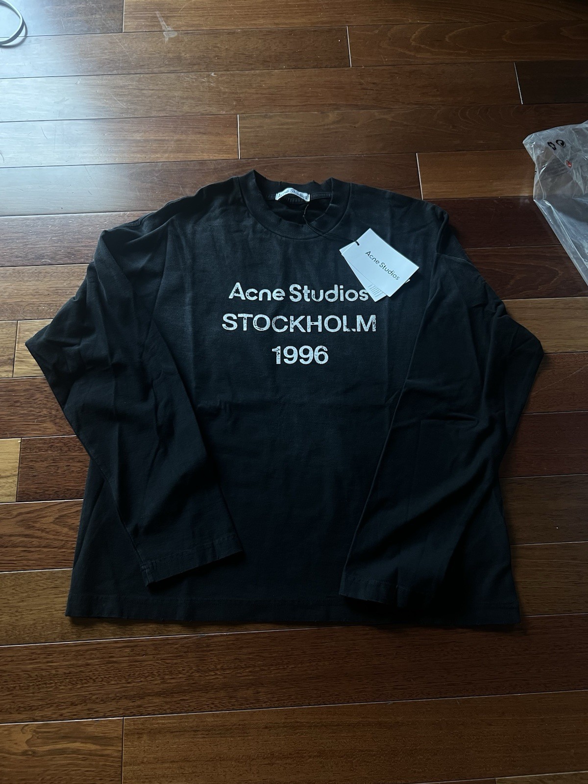 Acne Studios Stockholm 1996 Long Sleeve T Shirt Black Size L Oversized New