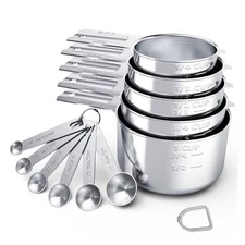  Stainless Steel Measuring Cups & Spoons Set, Cups and Spoons,Kitchen 11