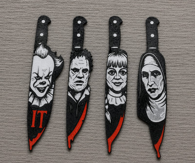 Horror Knife Set, Pennywise, Leatherface, Annabelle, The Nun, 3D Print