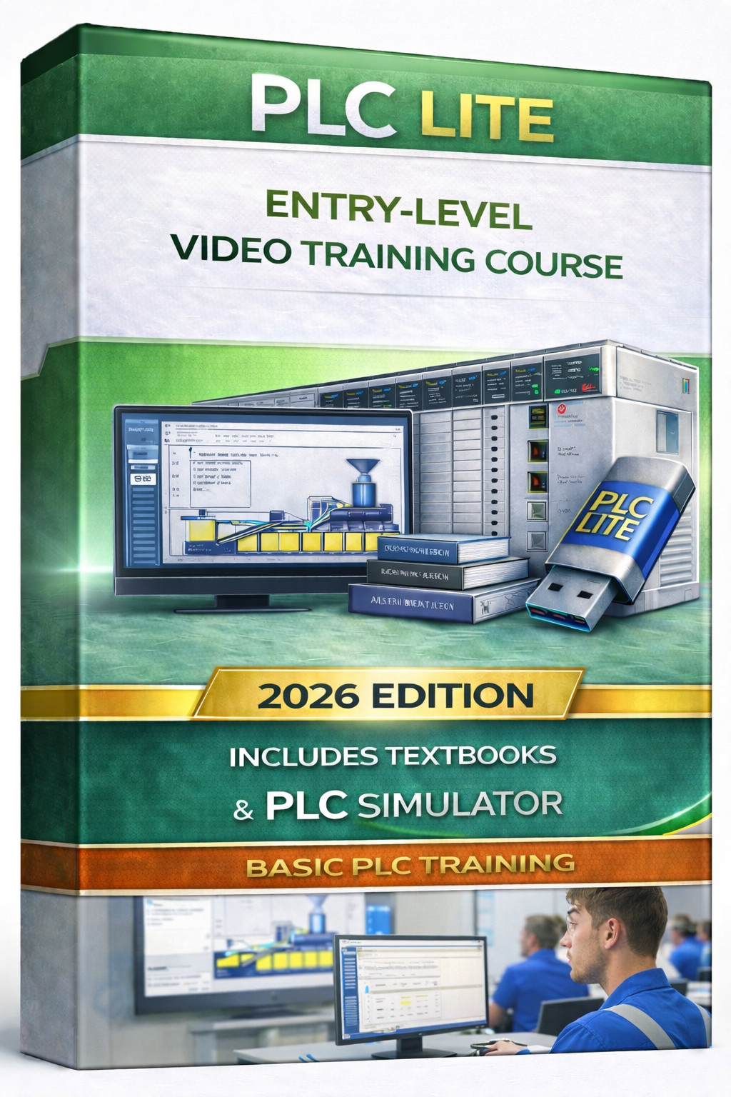 PLC Training LITE Course | Video Training, SIMULATOR & Books | CD 2026 Edition