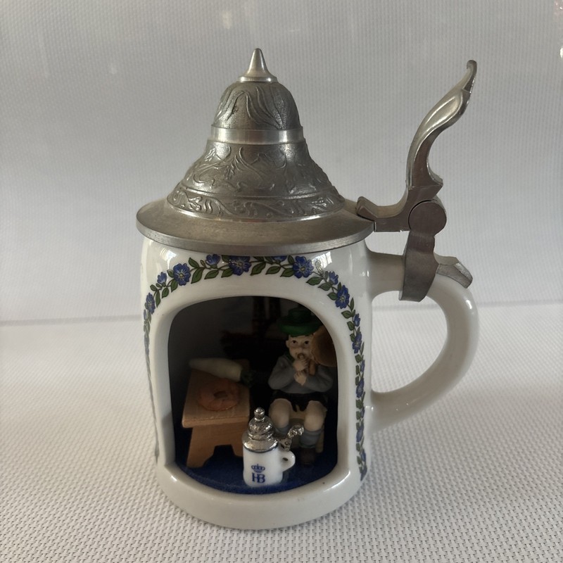German Decorative Beer Stein Reutter Porzellan Munchen Bavarian Musician