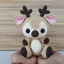 Deer Crochet Doll, Handmade Crochet Amigurumi Doll Gift, Amigurumi Doll