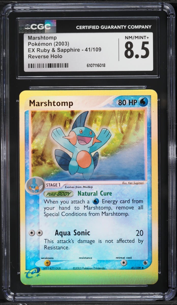 CGC 8.5 - Marshtomp Reverse Holo - 2003 Pokemon EX Ruby & Sapphire #41