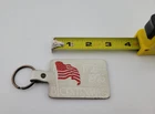Vintage - Bicentennial 1776-1976 USA Leather Keychain / White w/ Red Flag