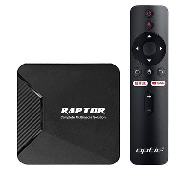 Optic STB Raptor  8K UHD Premium Media Streamer  mit OnAir App BT Fernbedienung