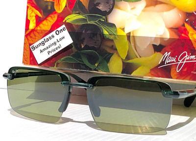 NEW Maui Jim LAULIMA Translucent Green POLARIZED HT Green Lens Sunglass HT626-15