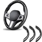 3PCS For BMW Carbon Fiber Anti-Skid Steering Wheel Cover Protector Accessories