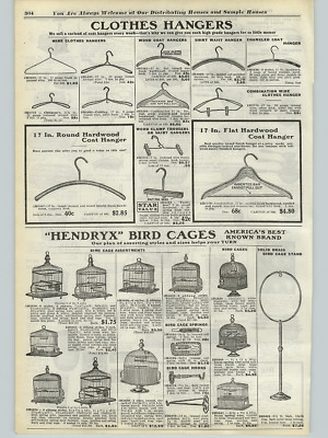 1923 PAPER AD Hendryx Bird Parrot Cages Round Oval Square Floor Stand