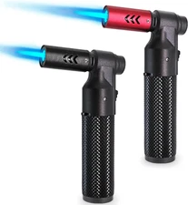 2 Pack Butane Torch Lighter Big Jet Flame Refillable Portable Butane Torch Adjus
