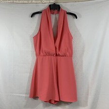 Gently Loved ZARA Pink Women's Halter Neck Romper, Sz. M