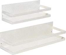 2PCS Floating Shelves Wall Mounted Iron Shelves Storage with Towel Rack Set