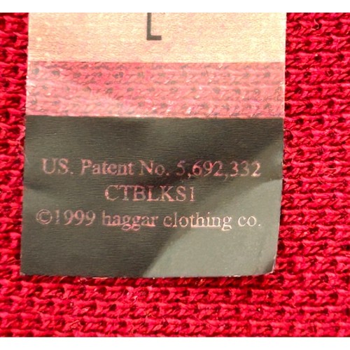 Haggar Cool 18 Vintage 2004 Golf Poloshirt L rot schwarz weiß gestreift kurzärmelig neu mit Etikett - Bild 13 von 13