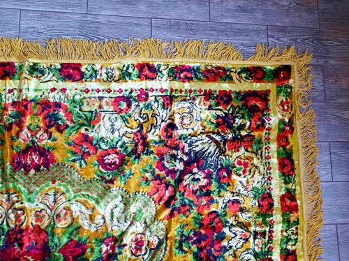Copriletto Velluto Giallo Vintage Matrimonio A Frange Bohémien Italiano Boho #15 - Foto 4 di 6