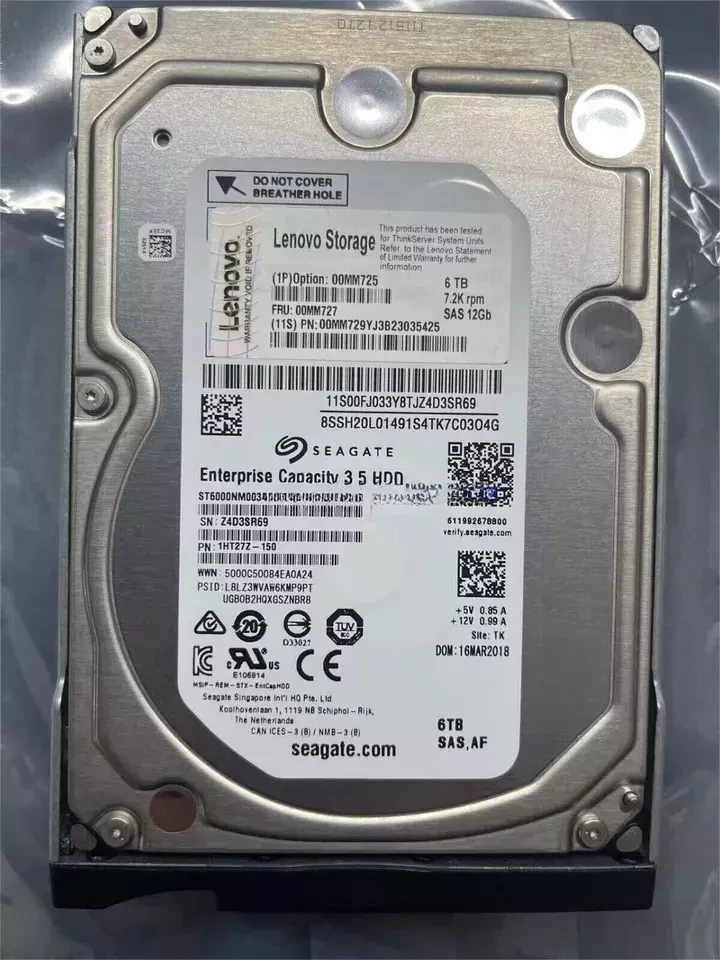 NEW Lenovo / IBM 00MM727 00MM725 00MM729 6TB SAS 12Gbps 7.2K 3.5 HDD Hard Drive - Image 2 of 4