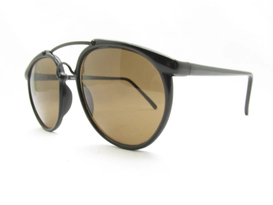 GAFAS DE SOL NEGRAS DE DISEÑO REDONDAS PULIDAS A MANO OJOS DE ÁGUILA 52-135 117621 Foto 2 de 4