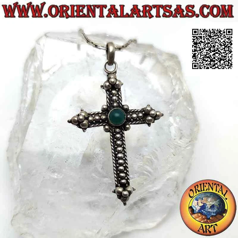 EUEAVAN Croce Russa Ortodossa Collana Ortodossa IC XC NIKA Croce Collana Gesù Crocifisso Croce Bizantina Ciondolo Cristiano Croce Orientale Retro Gioielli Religiosi Regalo (croce ortodossa argento