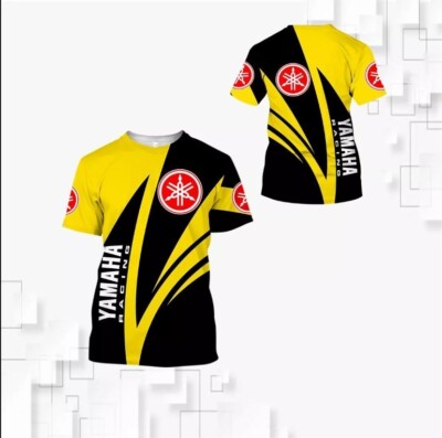 T-Shirt 3D Racing F1 Team All Over S-5XL Top Gift-Men's Yamaha Yellow Black New