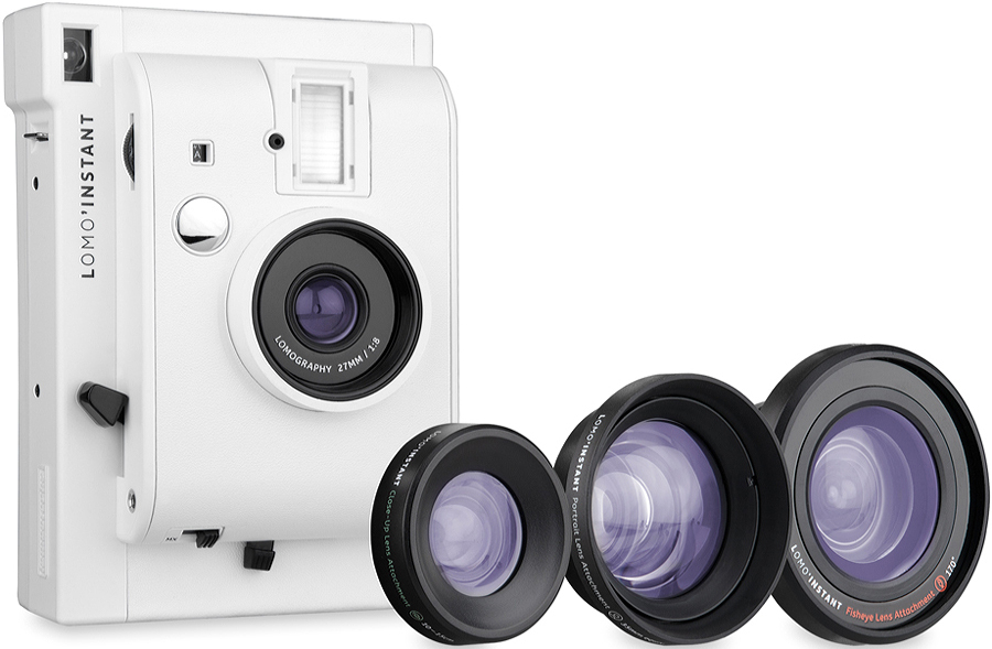Appareil photo instantané Lomo'Instant White avec 3 objectifs argentiques