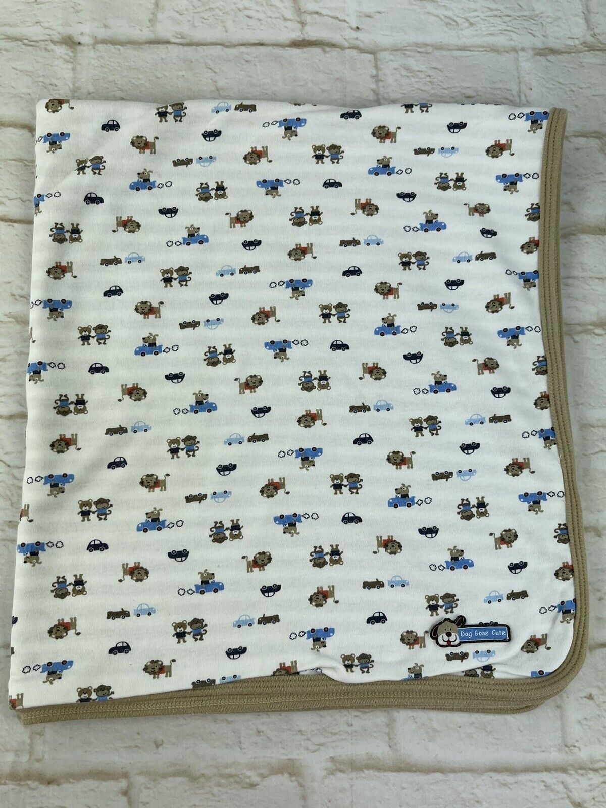 Carters Reversible Cotton Puppy “Dog Gone Cute” Cars Stipe Baby ...