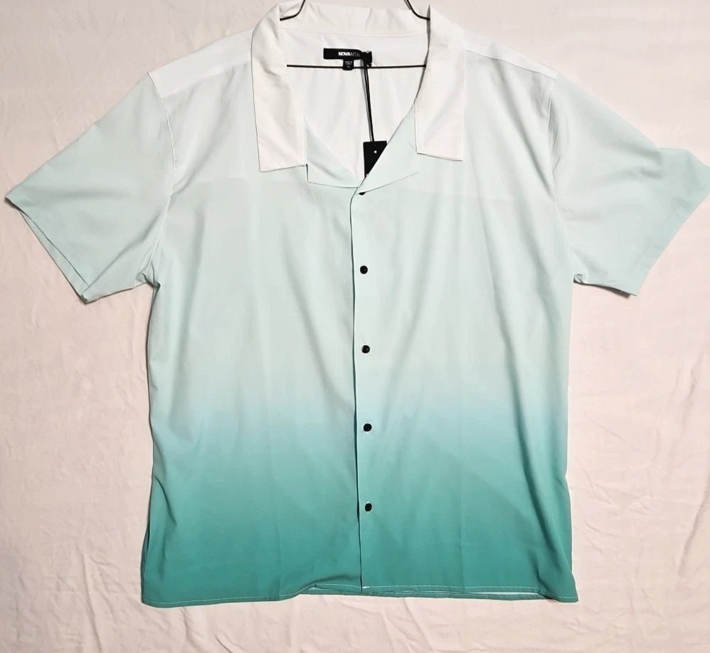 NOVA SHIRT BUTTON UP SHORT SLEEVE COLLAR MENS XL VACATION BEACH