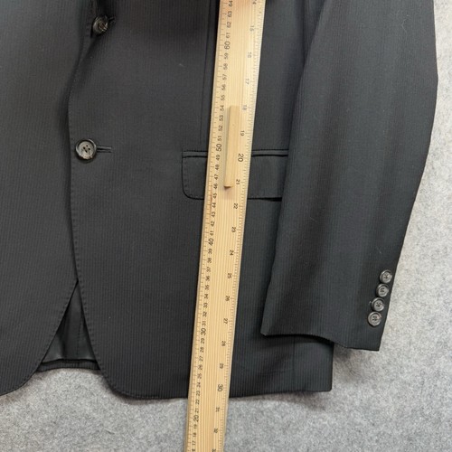 Ralph Lauren Black Label Blazer Jacket 40R Black Wool Long Slim Fit Stripe RLBL - Picture 3 of 18