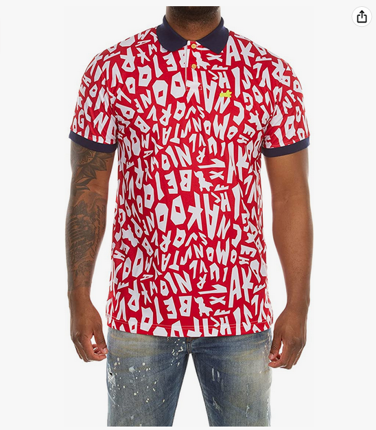 Akoo Clothing Men’s Polo TShirts Short Sleeve Cotton Codes Racing Red