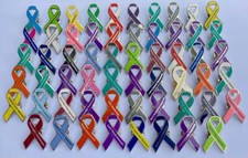 UK Personalised Awareness Enamel Ribbon Lapel Pin Badge / Brooch.