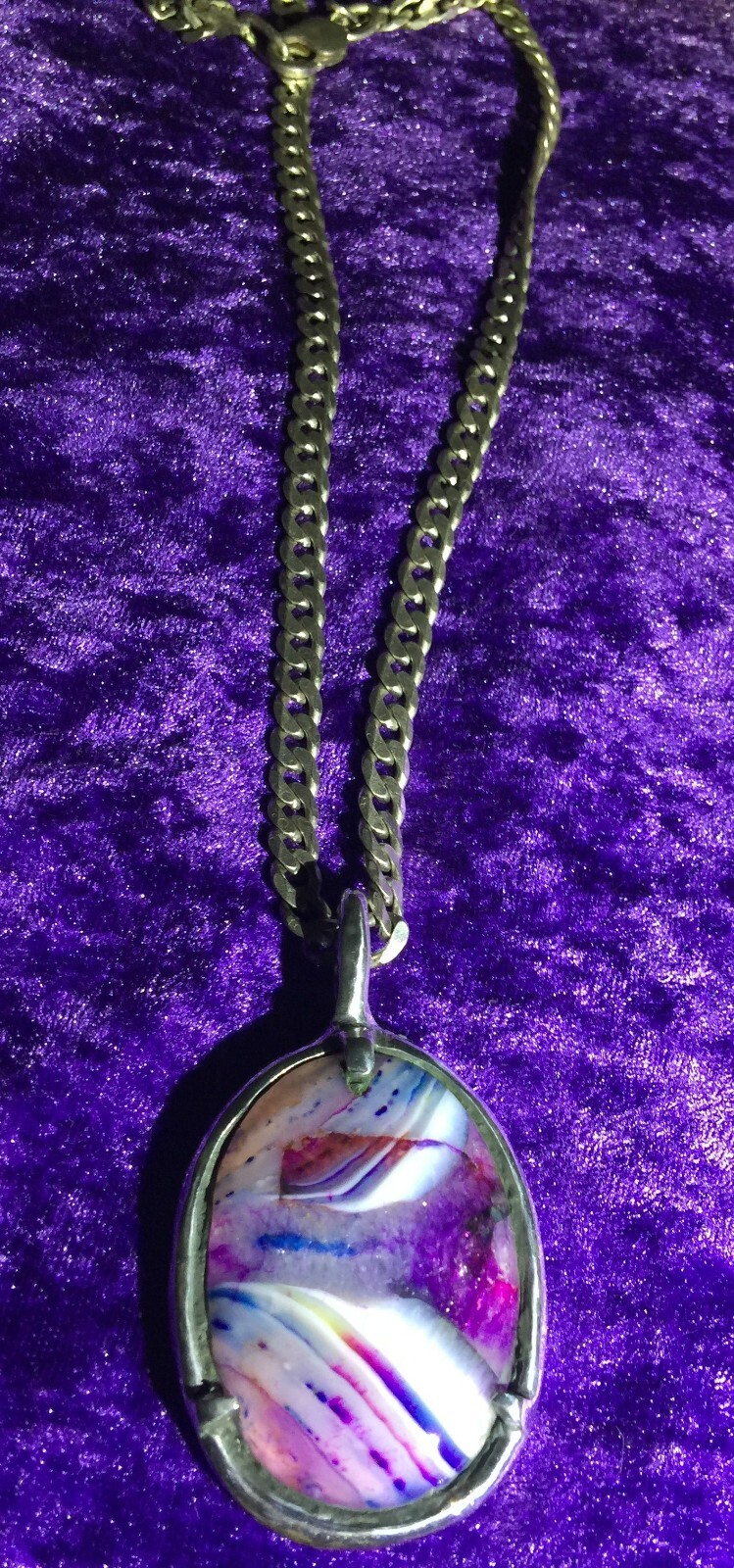 Huge Amethyst purple Agate  Pendant--Authentic ea… - image 1