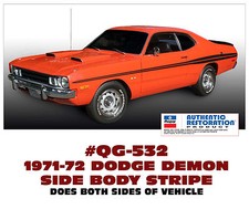 Ge-qg-532 1971-72 Dodge Demon - Side Stripe Kit - Factory Replacement Licensed Ge-qg-532 1971-72 Dodge Demon - Side Stripe Kit - Factory Replacement Licensed
