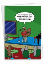 1 Funny Birthday Greeting Card  - Bday Squirrel Song - Envelope Included,US-Made