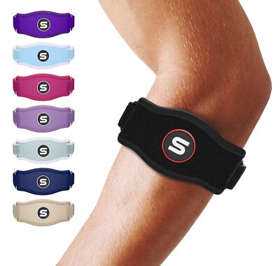 Black Tennis Elbow Brace For Men And Women Adjustable Compression Support