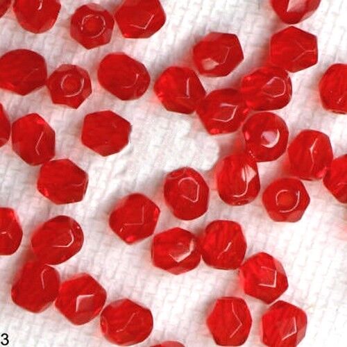 60 FACETS Bohemian Crystal 4MM LIGHT SIAM - Picture 1 of 2