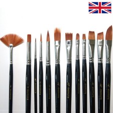 12Pcs Artist Paint Brushes Set Professional Brush  Oil Acrylic Watercolour NEW