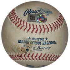 NICK ANDERSON FOUR SEAM FASTBALL PITCH TO DIDI GREGORIUS GAME USED 2020 BASEBALL