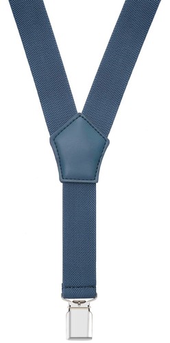 Bow Tie and Suspenders for Men Y Shape Adjustable Elastic 47 Inches Dusty Blue - Picture 4 of 5