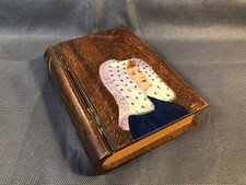 Antica Scatola IN Legno Imitazione Libro Decorazione Bretonne Ricordo San Trojan