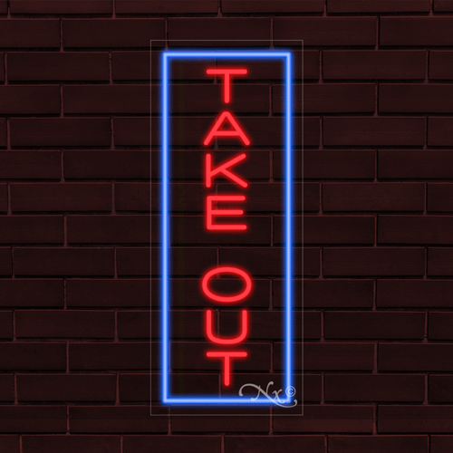 NUEVO LETRERO INTERIOR VENTANA FLEX LED 30x12x1 PULGADAS VERTICAL "TAKE OUT" 31632 - Imagen 1 de 1