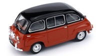 Brumm 1/43 Fiat 600 Multipla D 1960 Schwarz/Rot Statisches Modellbau