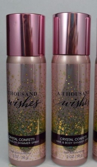X4 Bath Body Works A Thousand Wishes Crystal Confetti Hairbody Shimmer Spray