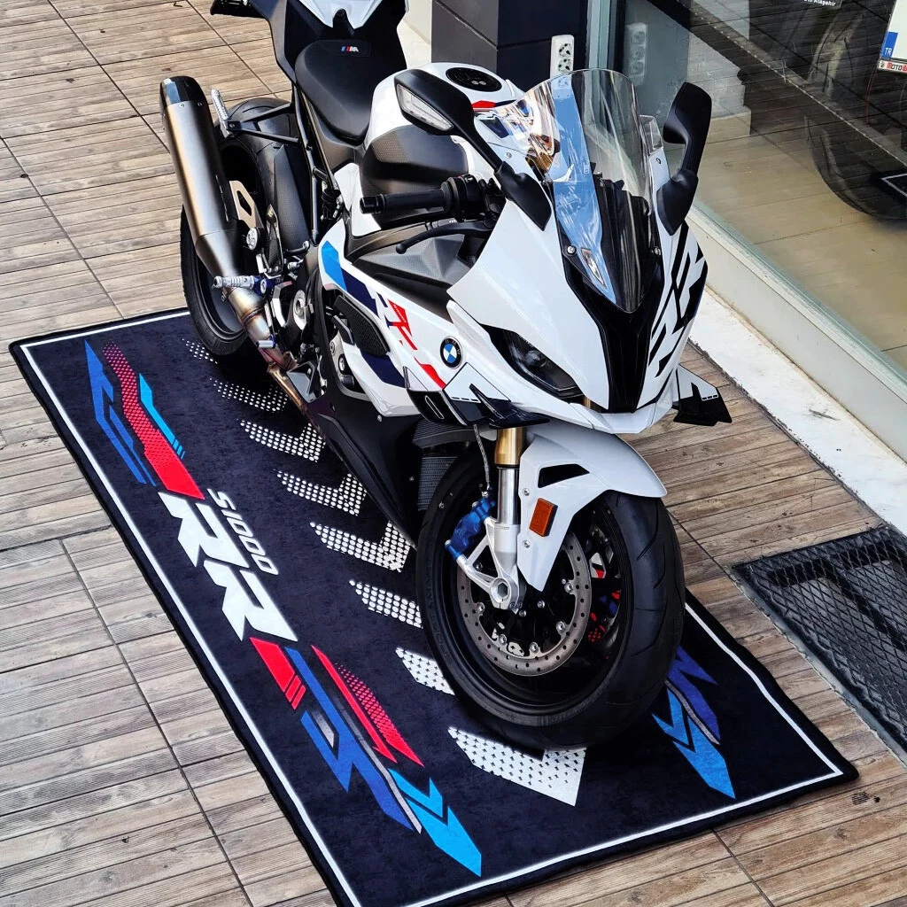 Tapis Antidérapant Pour Garage Moto BMW S1000RR – Nylon Et Caoutchouc, Noir