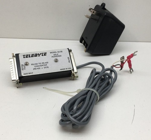 Telebyte Model 63-3S Self-Powered RS-232 to RS-422 Converter - Made in ...