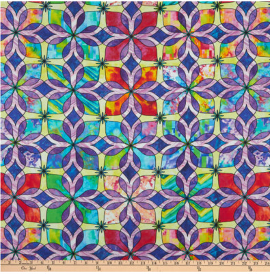 BTY Studio E Geofetti Digital Blooms Geo Print 100% Cotton Quilt Fabric Yard
