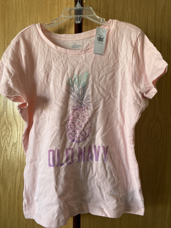 Girls Old Navy Pink Pineapple T-Shirt Size L