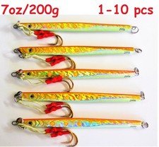 1 to10 pcs Speed Jigs 7oz /200g Orange Vertical Knife Butterfly Saltwater Lures