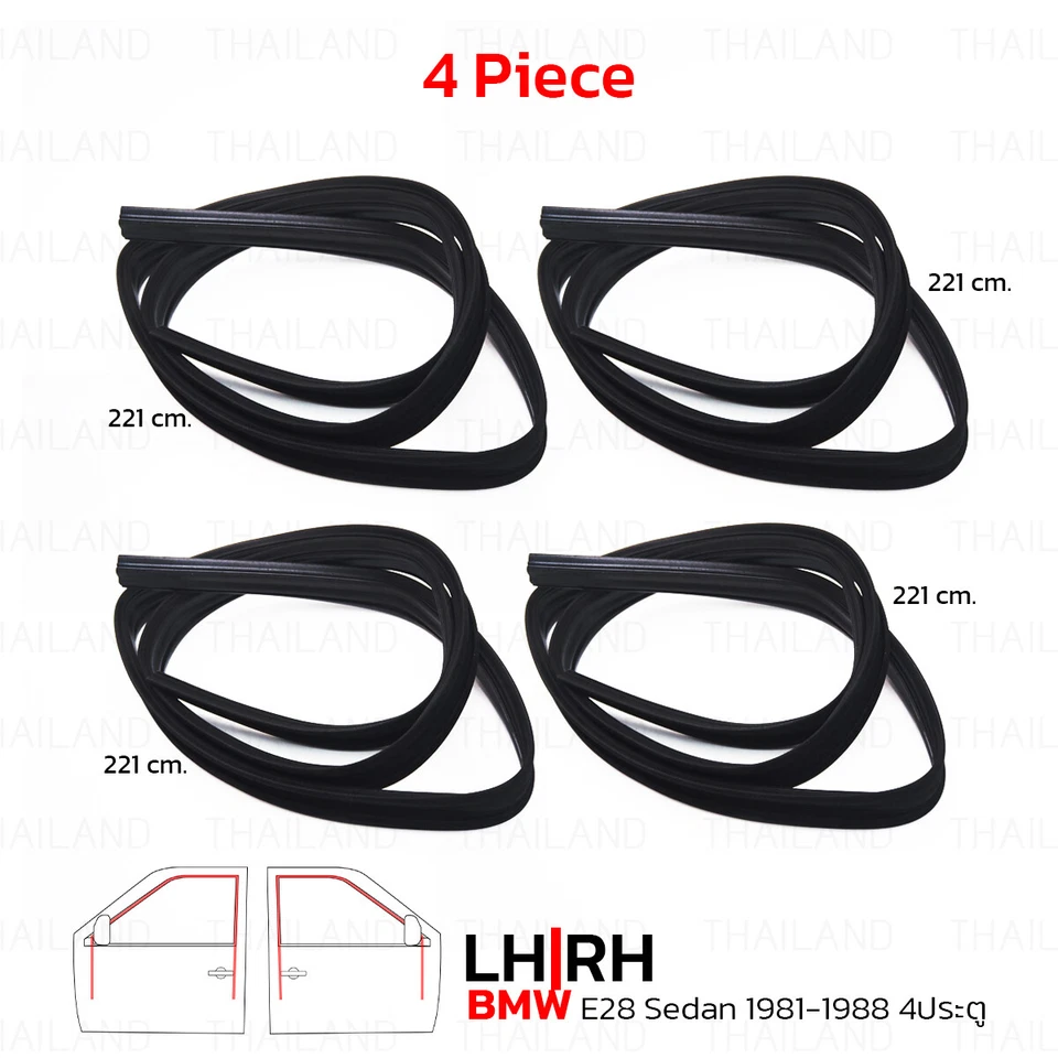 4x Window Glass Run Channel Seal Rubber Fits BMW E28 518I 524D Sedan 1981 - 1988 Foto 3 de 4