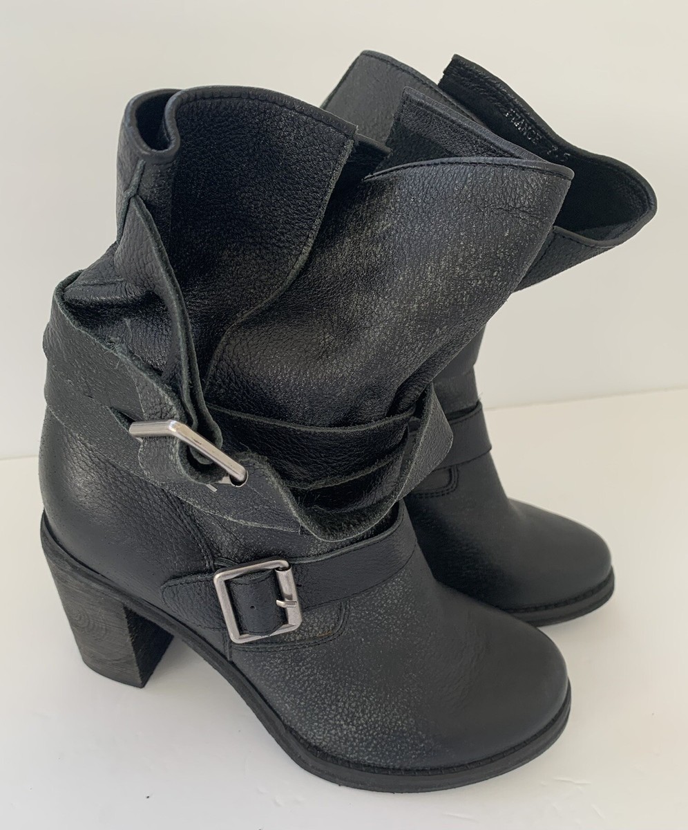 Jeffrey Campbell Ibiza Black Pebble Leather France Wrap