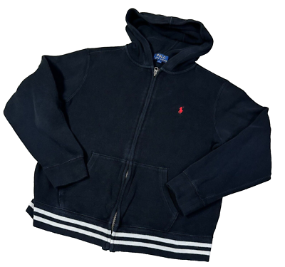 Ralph Lauren Boys Youth Large (14-16) Full Zip Long Sleeve Black