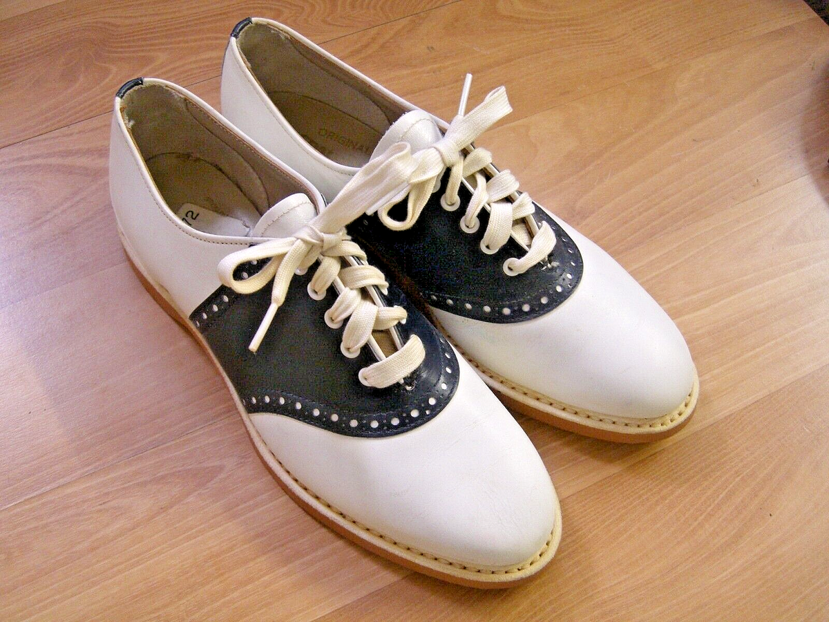 Vintage Crane Saddle Shoes, White & Navy Blue Leather Oxfords, Size 5 EEE Size 5 Saddle Shoes - Etsy main image 4