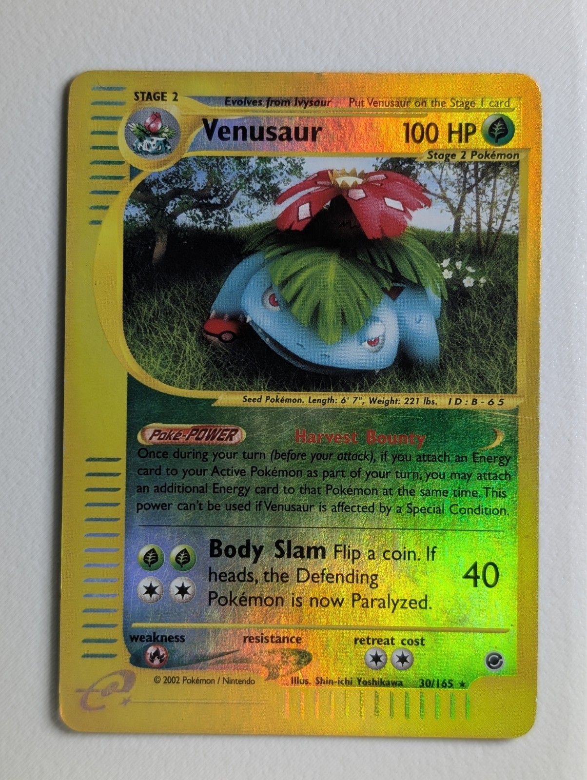 Moderately Played 2002 Pokemon Expedition Base Set Venusaur 30/165 Reverse Holo