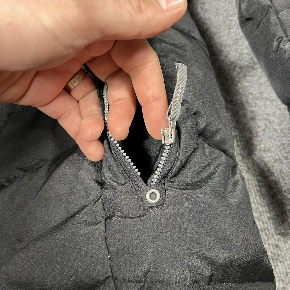 Eddie Bauer Down Parka Coat Womens Petite Medium Black Quilted Jacket FLAW - Image 2 of 4